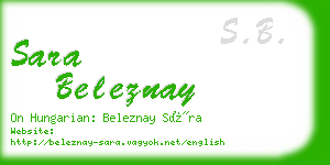 sara beleznay business card